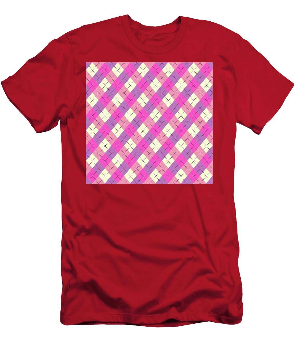 Argyle Diamomd Pink Pattern Fitri Apriliyani T-Shirt