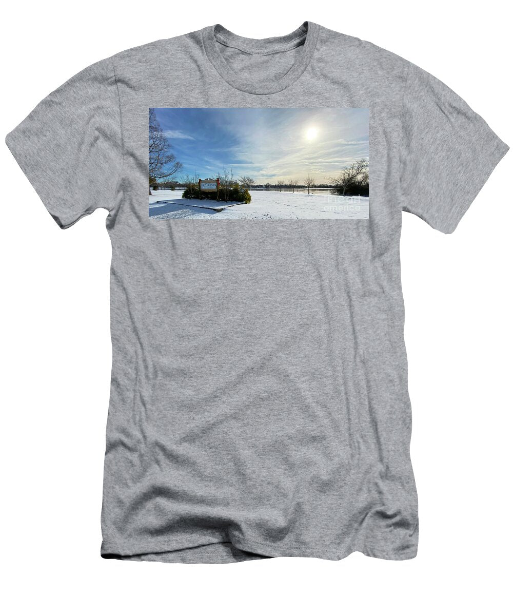 Argyle Parks North Side with Snow on the Ground and Wispy Clouds David Wood T-Shirt
