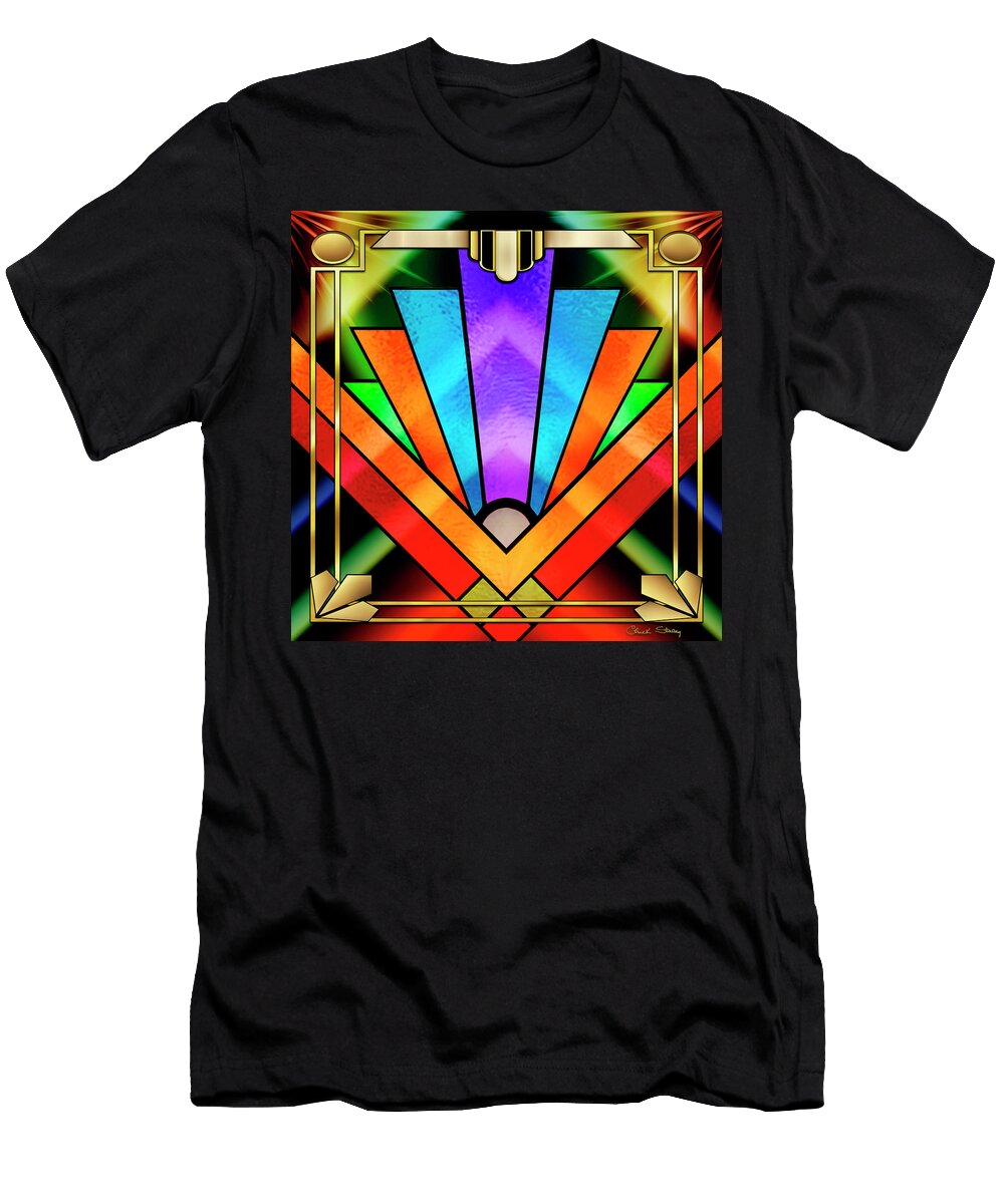 Art Deco Chevron 5 Dark Chuck Staley T-Shirt