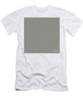 Art Deco Chevron Square Tile Pattern in Bone White and Wrought Iron Black N1683 Holy Rock Design T-Shirt