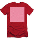 Art Deco Chevron Square Tile Pattern in Eggshell White and Ruby Pink N1194 Holy Rock Design T-Shirt
