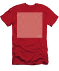 Art Deco Chevron Square Tile Pattern in Light Coral and Venetian Red N0137 Holy Rock Design T-Shirt