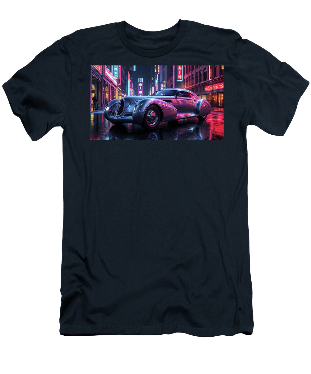 Art Deco Night Rider 1937 Cord 812 Supercharged Studio Draawo T-Shirt