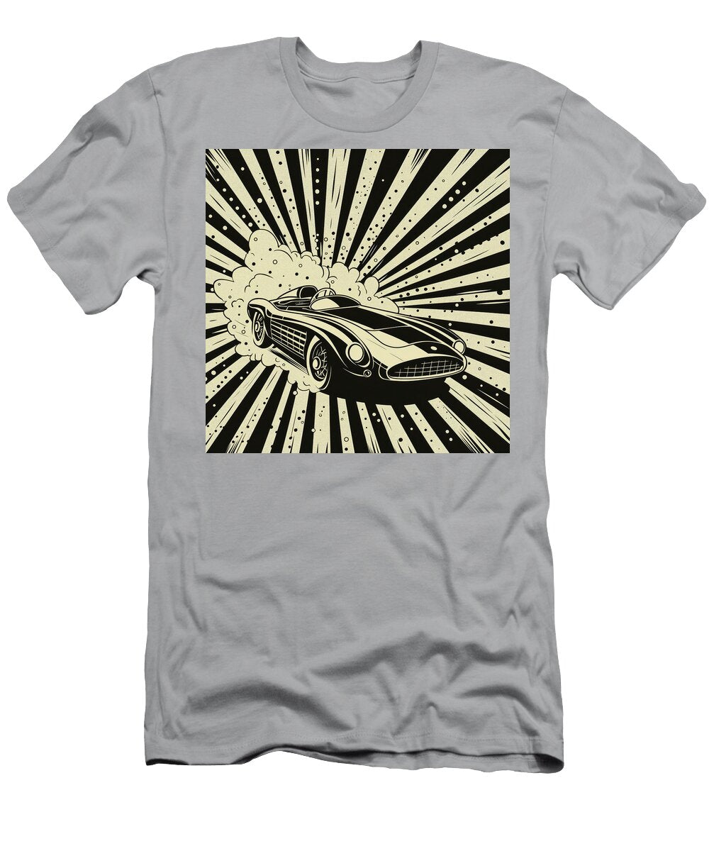 Art Deco Sports Car Comic Book Art 11 Mad Paperairplanes T-Shirt