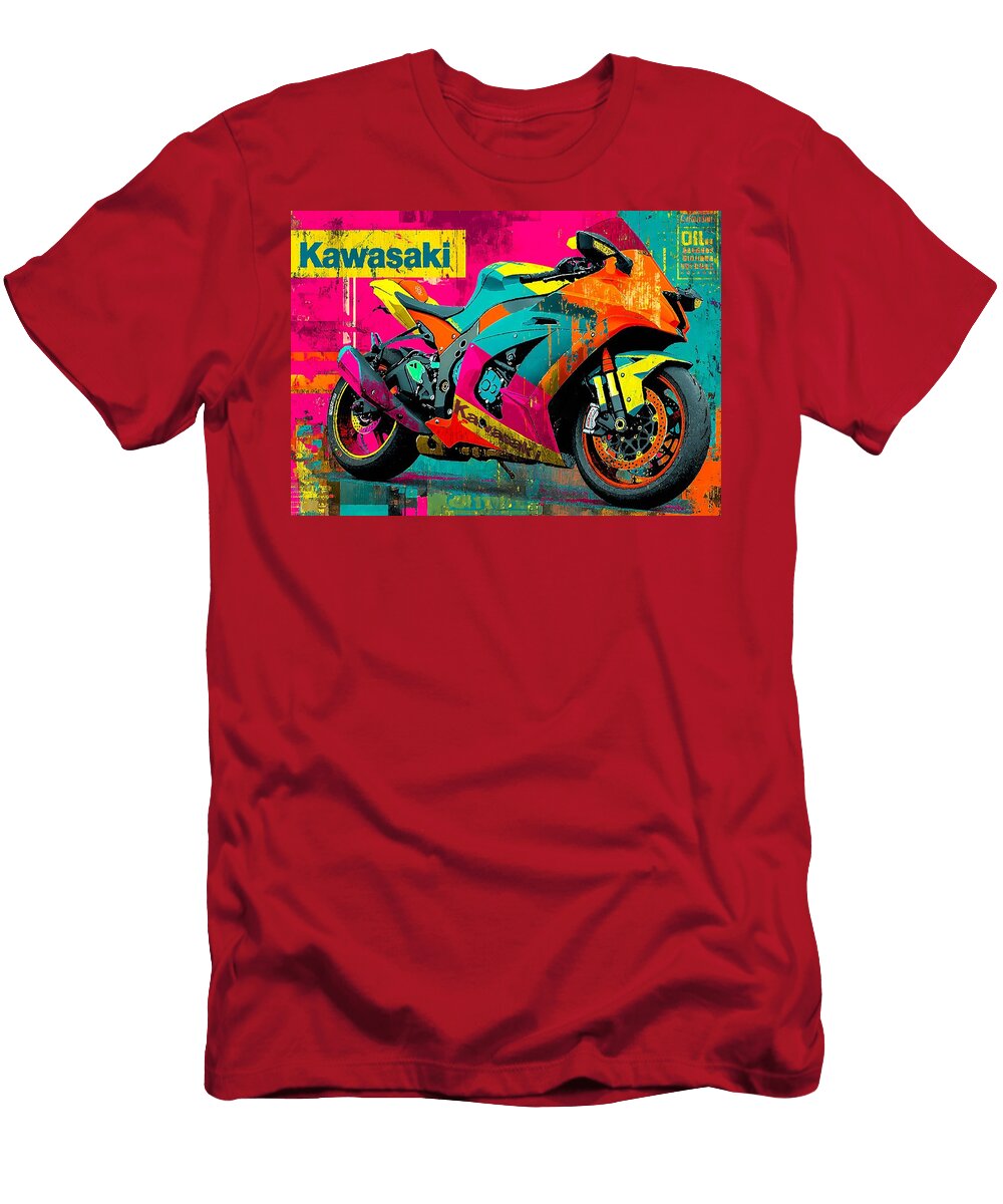 Art Kawasaki H2r Supercharged Track Bike Vibrant Stylish Hollie Love T-Shirt
