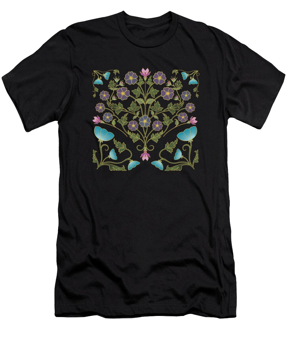 Art Nouveau Morning Glory Garden Little Bunny Sunshine T-Shirt