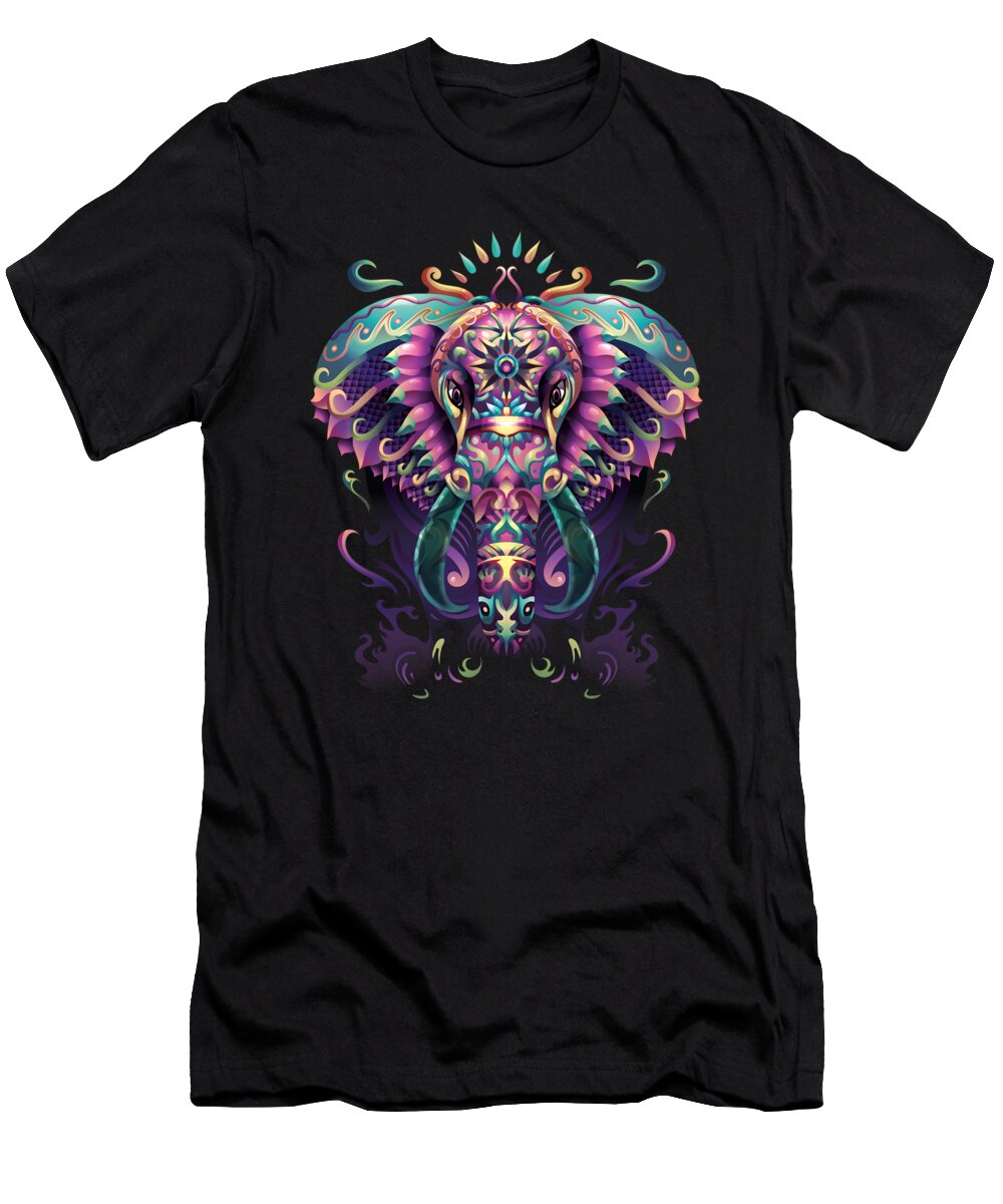 Artwork Elephant Festival Edm Art Moon T-Shirt