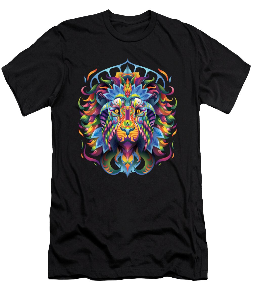 Artwork Lion Edm Art Festival Moon T-Shirt