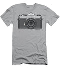 Asahi Pentax 35mm Analog Slr Camera Line Art Graphic Gray Monkey Crisis on Mars T-Shirt