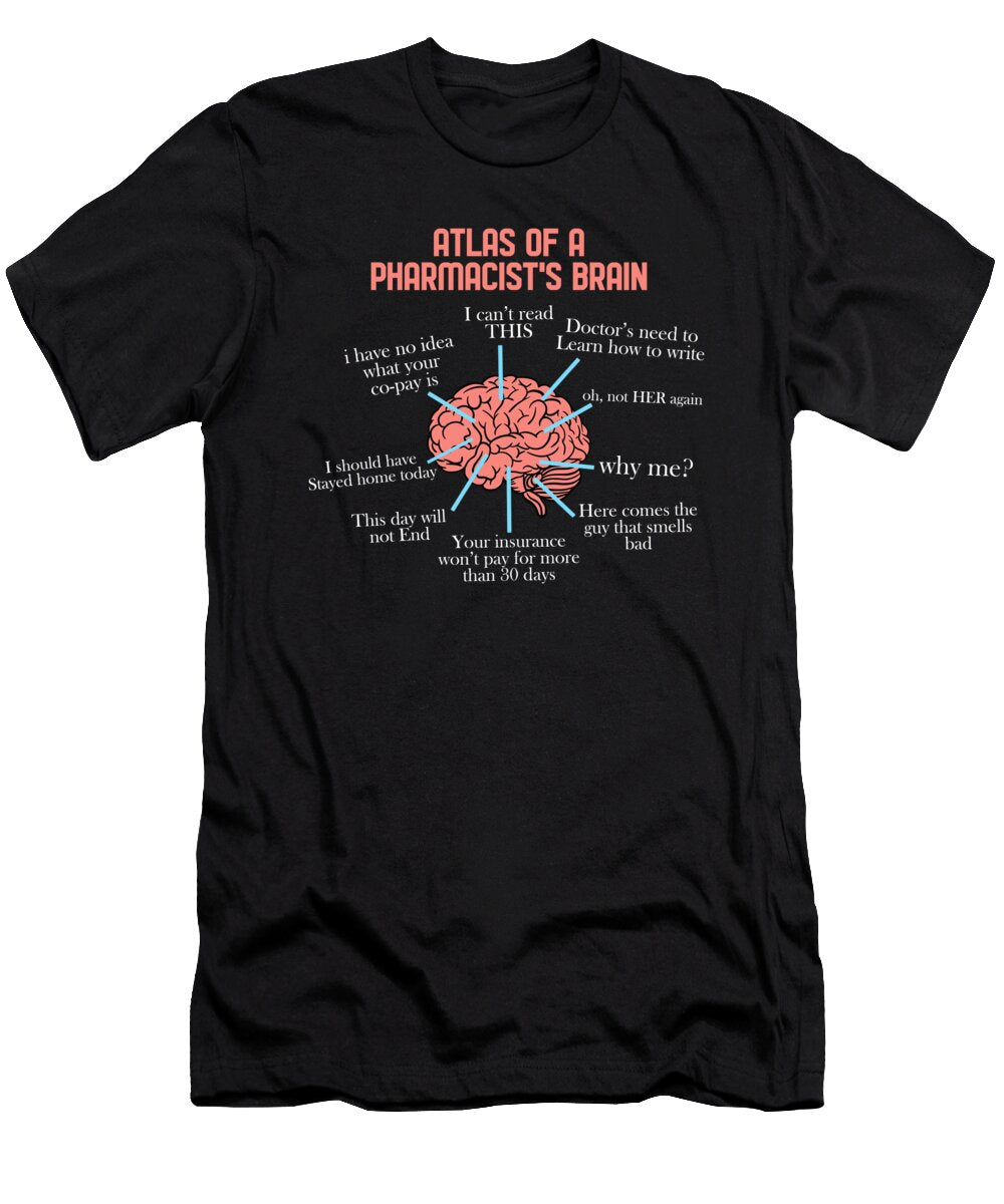 Atlas of Pharmacist Brain Tech Medical Pharmacy Florian Dold Art T-Shirt