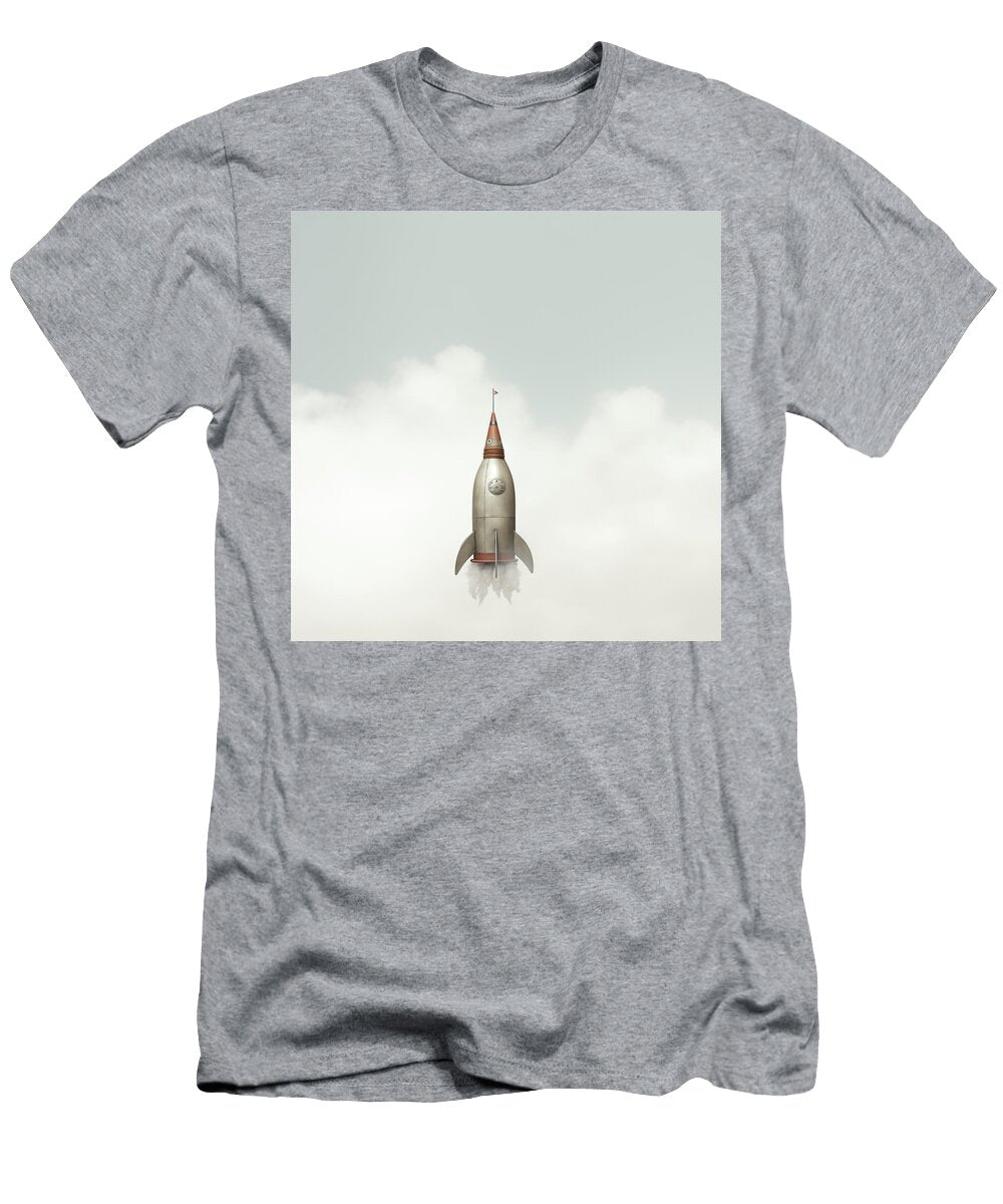 Atomic Age Toy Rocket in Silver and Red Yo Pedro T-Shirt