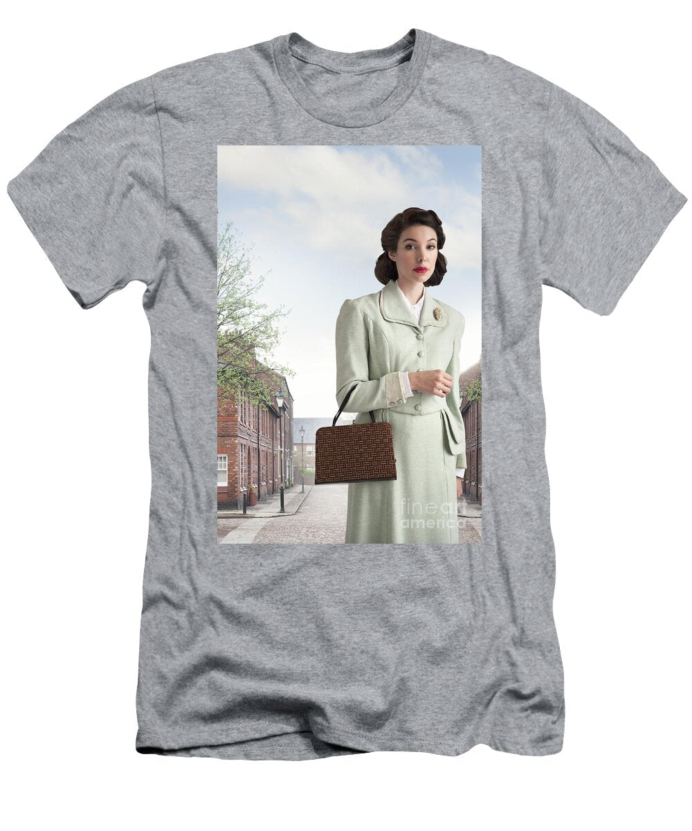 Attractive 1940s Woman on a Cobbled British Street Lee Avison T-Shirt