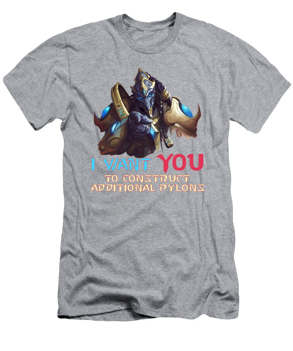Aucar Starcraft I Want You to Construct Additional Pylons Justin Fellowes T-Shirt