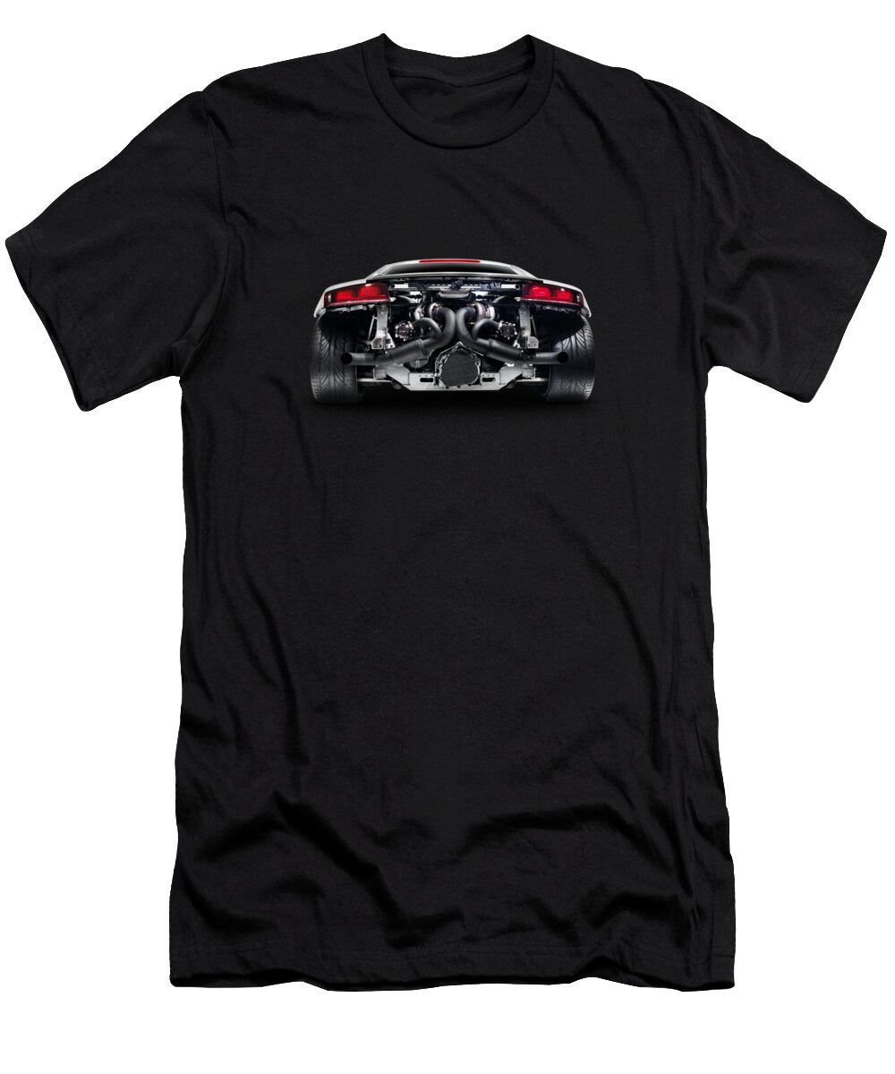 Audi Quattro R8 Turbo Sports Car Rear View with Exposed Engine Wall Art Print Aleksey Maxim Maximimages Prints T-Shirt
