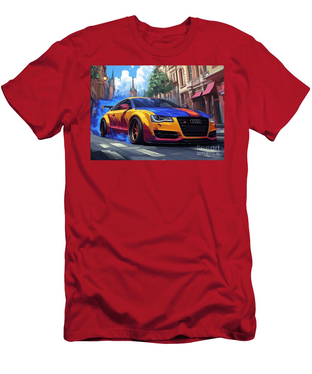 Audi S8 Car Vibrant City Car Clark Leffler T-Shirt