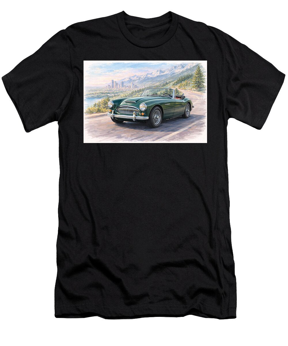 Austin Healey 3000 on Mountain Roadin Denver Museum of Exquisities T-Shirt