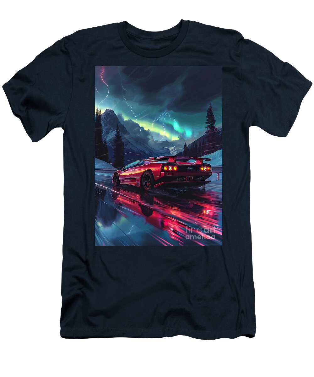 Auto Lamborghini Diablo Outdoor Abstract Clark Leffler T-Shirt