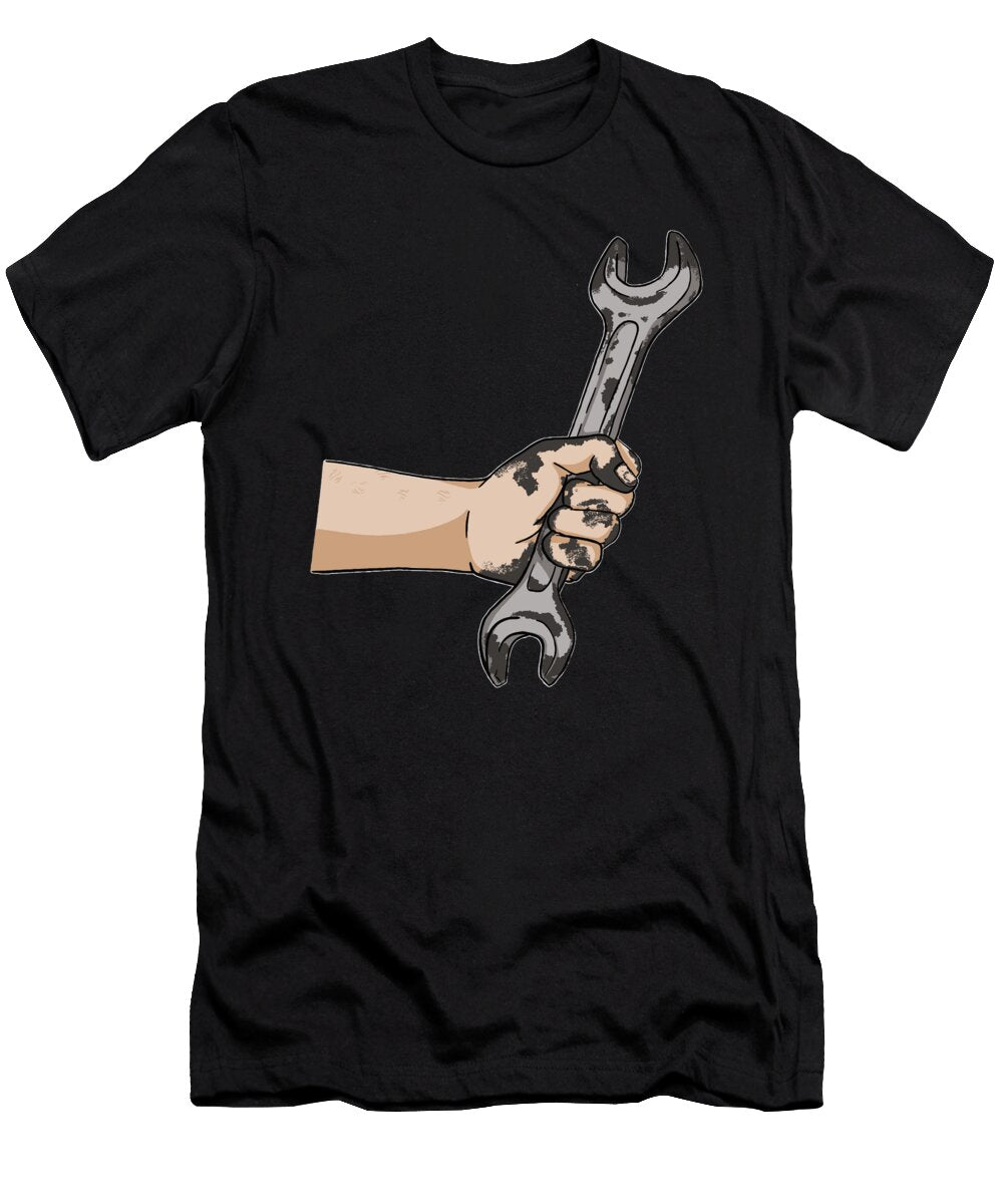 Auto Wrench Workshop Garage Car Mechanic Crazy Squirrel T-Shirt