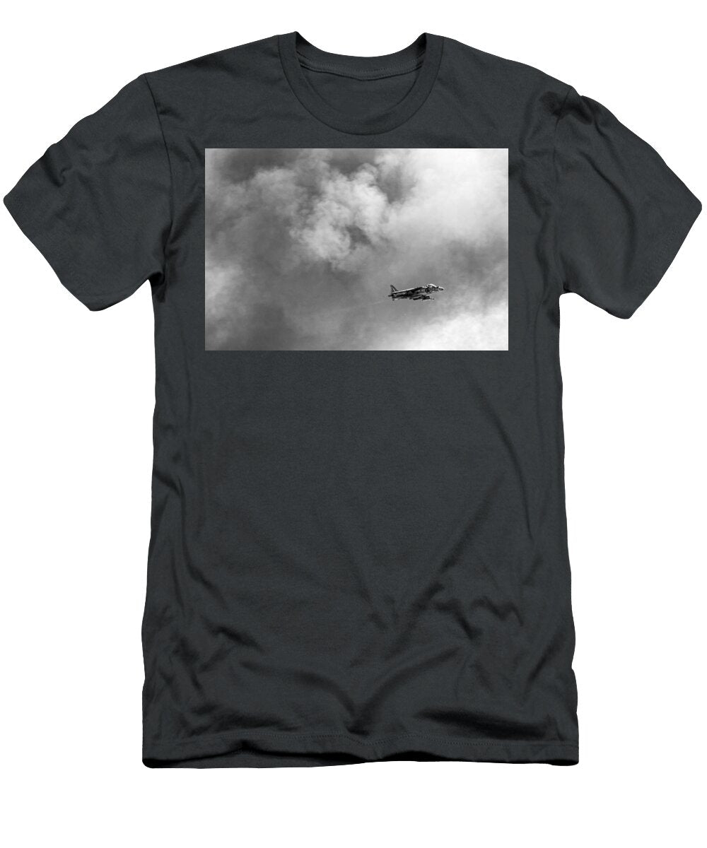 Av 8b Harrier Flies Through the Smoke of War Peter Tellone T-Shirt