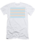 Baby Blue and Peach Zigzag Rippled Stripe Pattern Petite Patterns T-Shirt