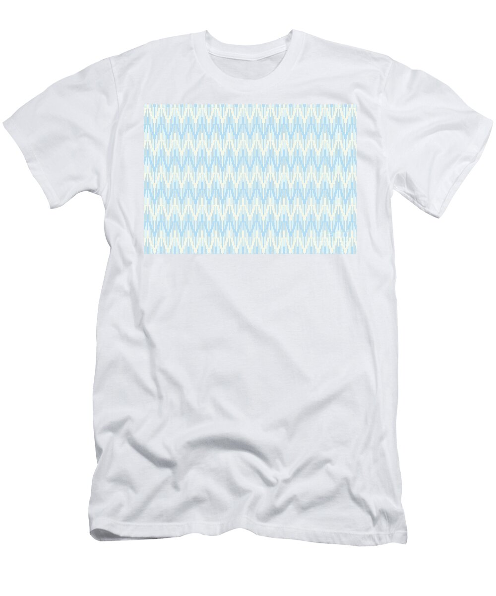 Baby Blue Off White Chevron Ripple Pattern Petite Patterns T-Shirt