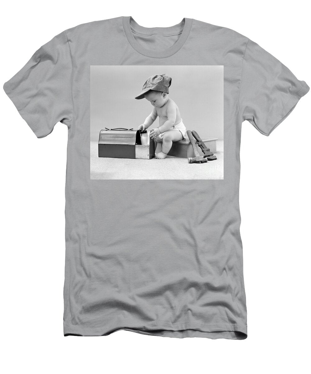 Baby with Work Tools and Lunch Pail H Armstrong Robertsclassicstock T-Shirt