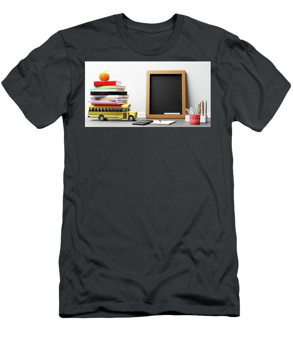 Back to School Empty Blackboard and Stationery Michal Bednarek T-Shirt