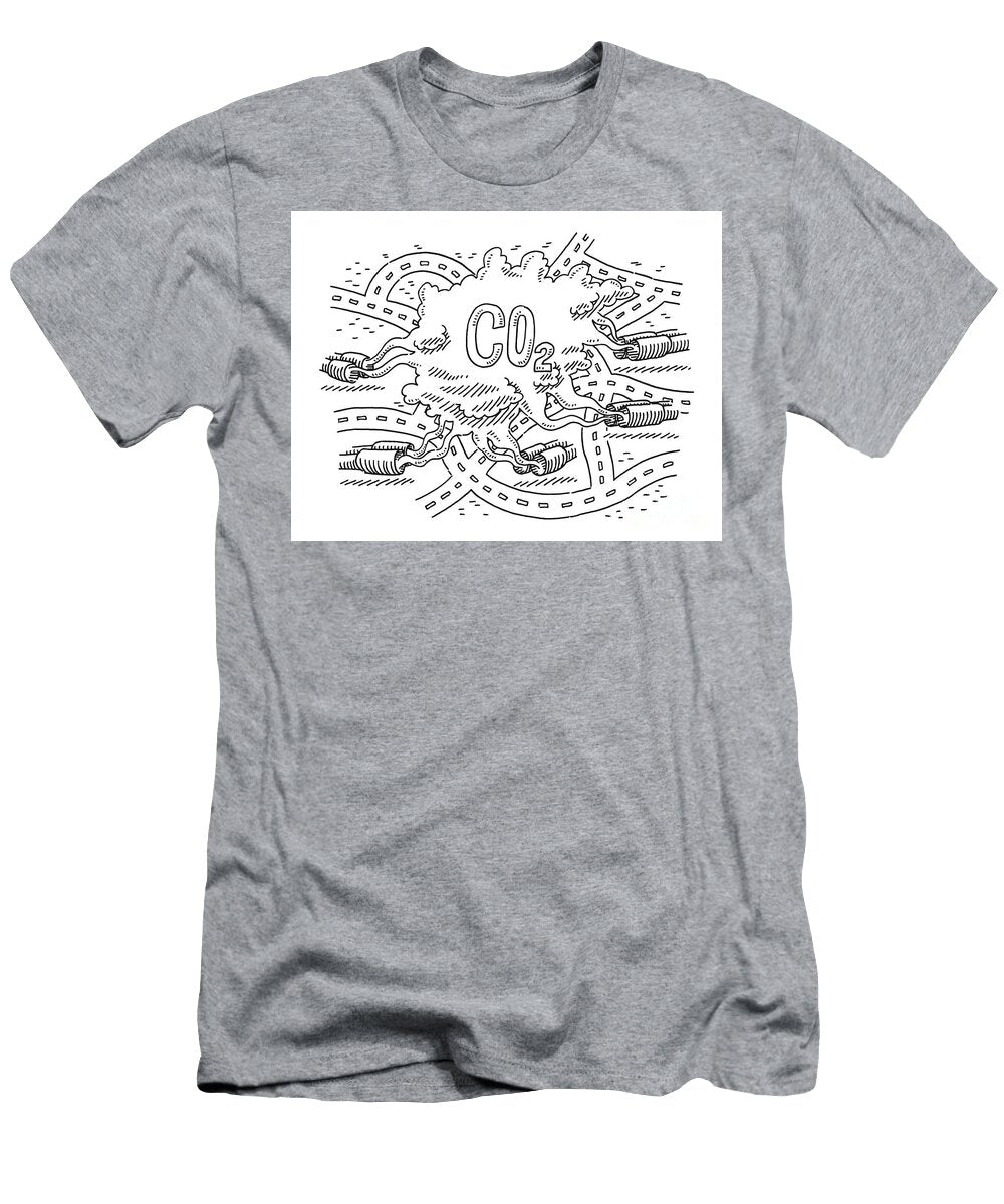 Bad Car Carbon Dioxide Emissions Drawing Frank Ramspott T-Shirt