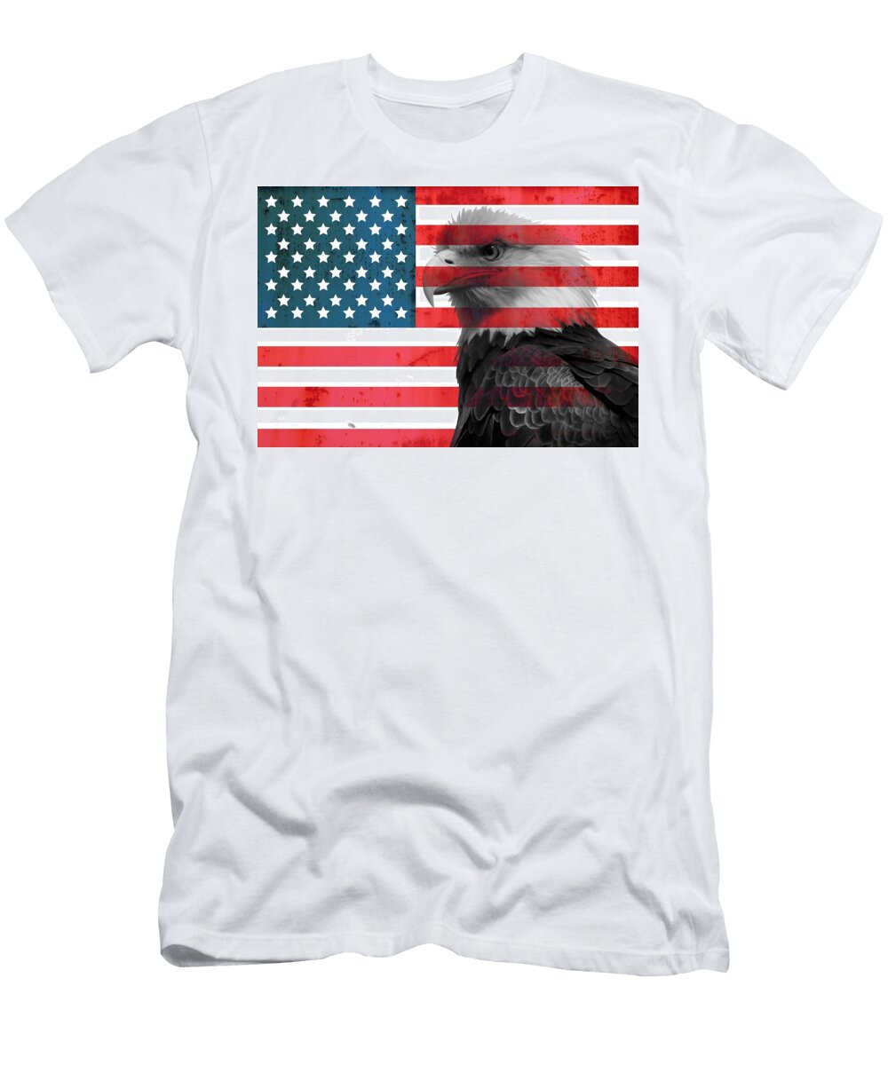 Bald Eagle American Flag Dan Sproul T-Shirt