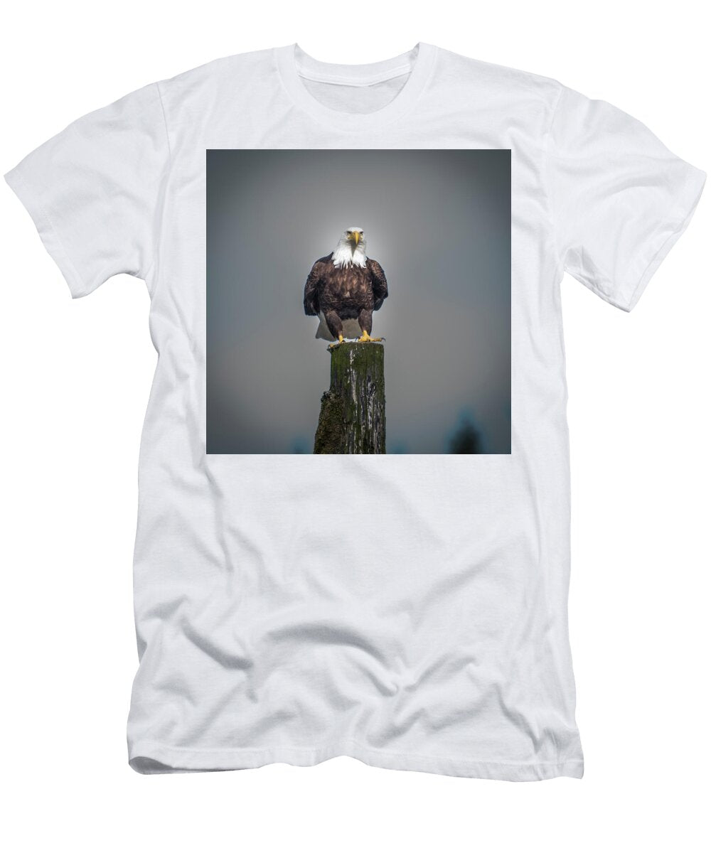 Bald Eagle on a Wooden Post David Kirby T-Shirt