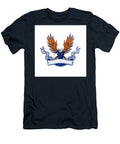 Bald Eagle Swooping Spread Wings Scroll Retro Aloysius Patrimonio T-Shirt