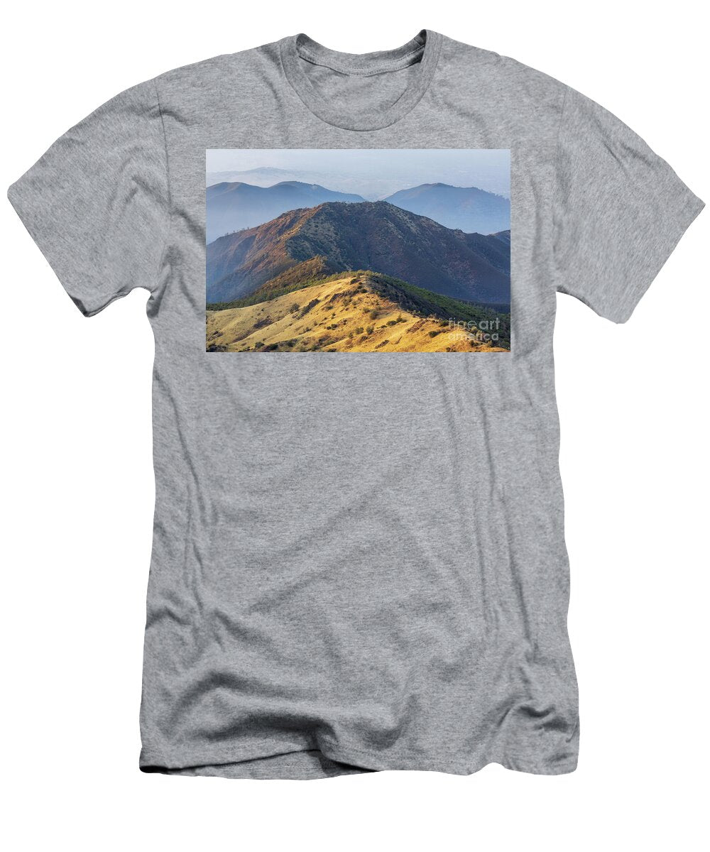 Bald Ridge and Eagle Peak Via Mt Diablo Main Summit on a Hazy Winter Day Yuval Helfman T-Shirt