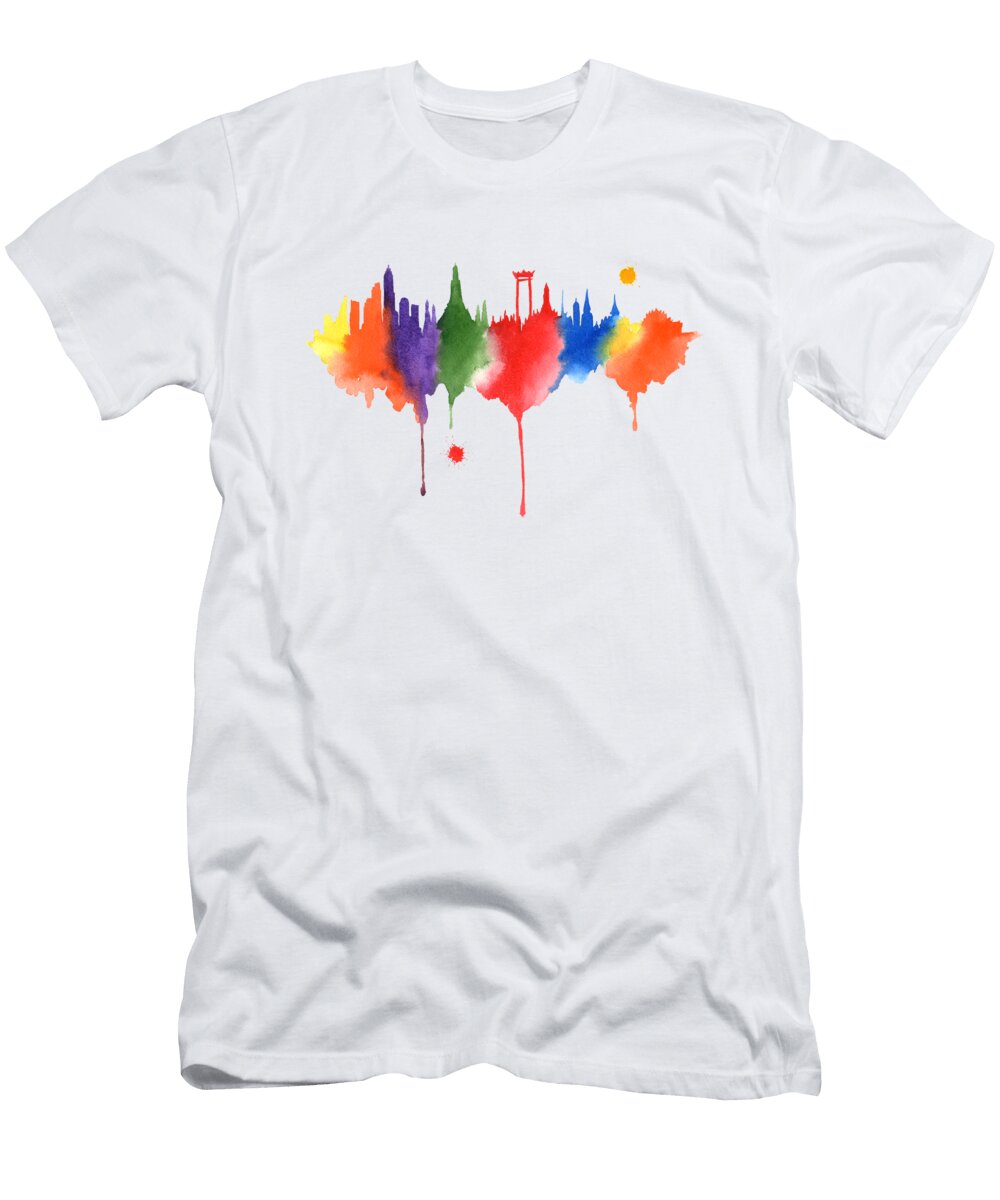 Bangkok Thailand Skyline DJ Rogers T-Shirt