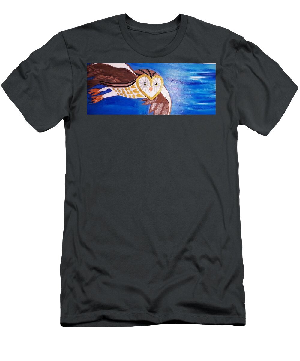 Barn Owl with Heart of Gold Kristi Argyle T-Shirt