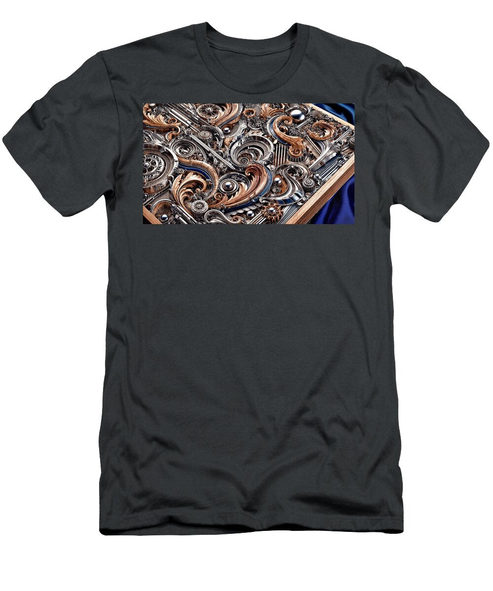 Baroque Machine Symphony Metal and Wood Menagerie Quantum Pizza T-Shirt