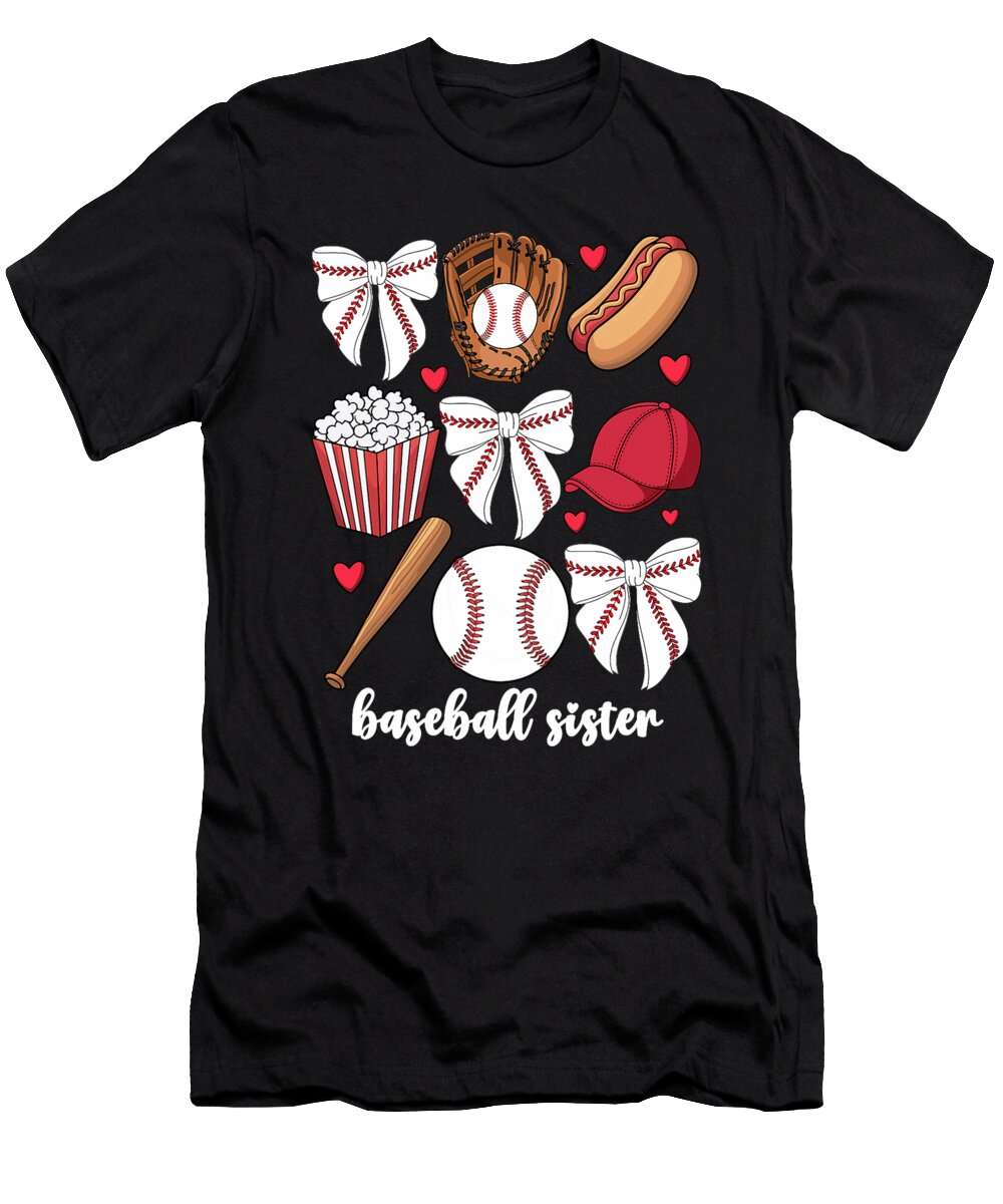 Baseball Sister Coquette Bow Baby Girls Baseball Coami Tacti T-Shirt