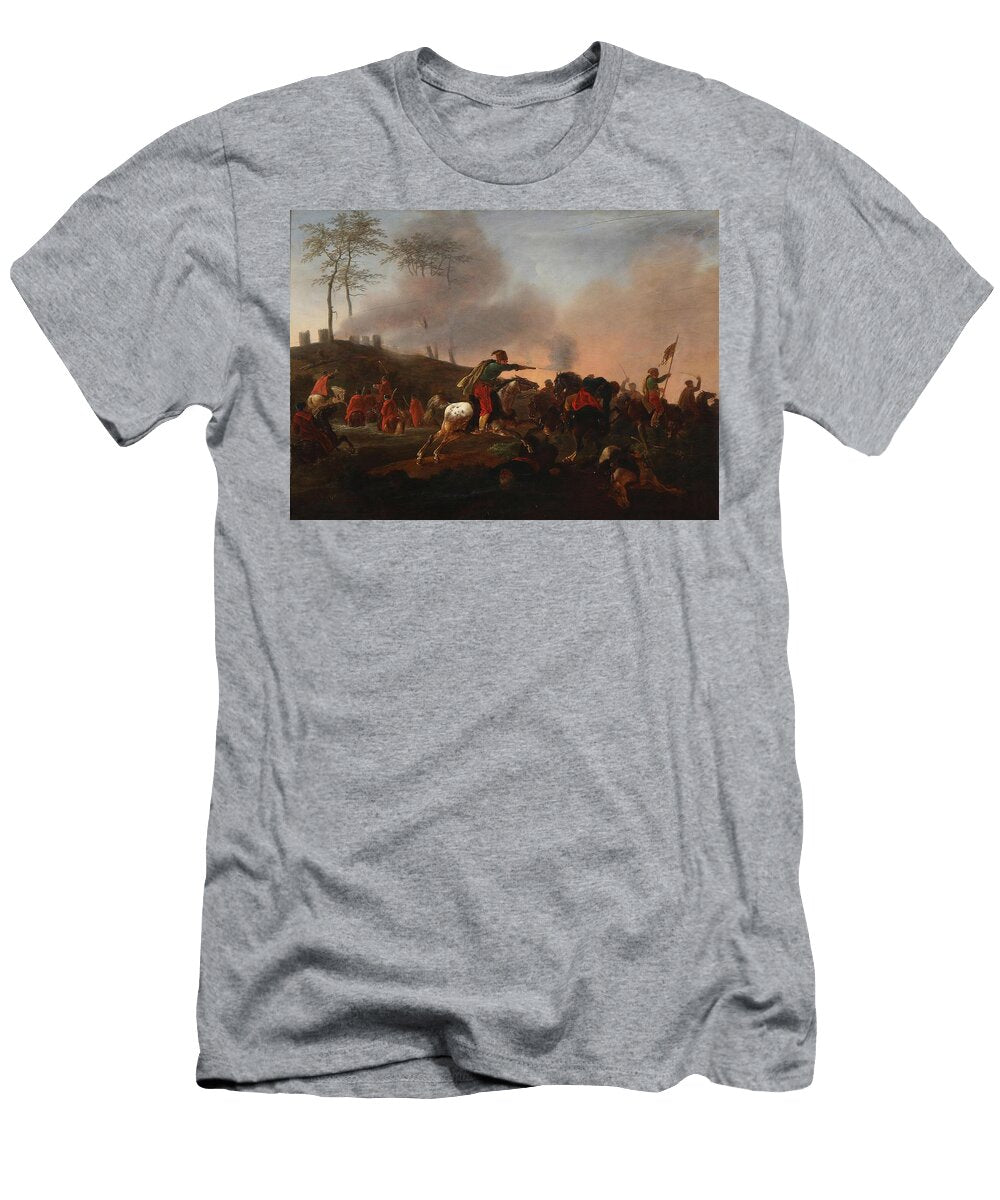 Bataillesceneri Med Kosakker I Kamp Christian David Gebauer Danish T-Shirt