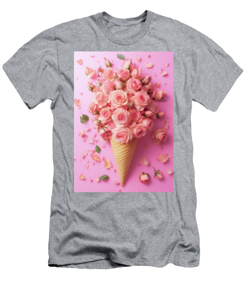 Beautiful Pink Roses in Ice Cream Cone Garry Gay T-Shirt
