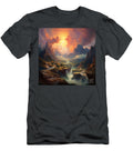 Beautiful Waterfalls Landscape Art Sunset Silhouette Art for Sunset Lovers Iyanuoluwa Akojiyan T-Shirt