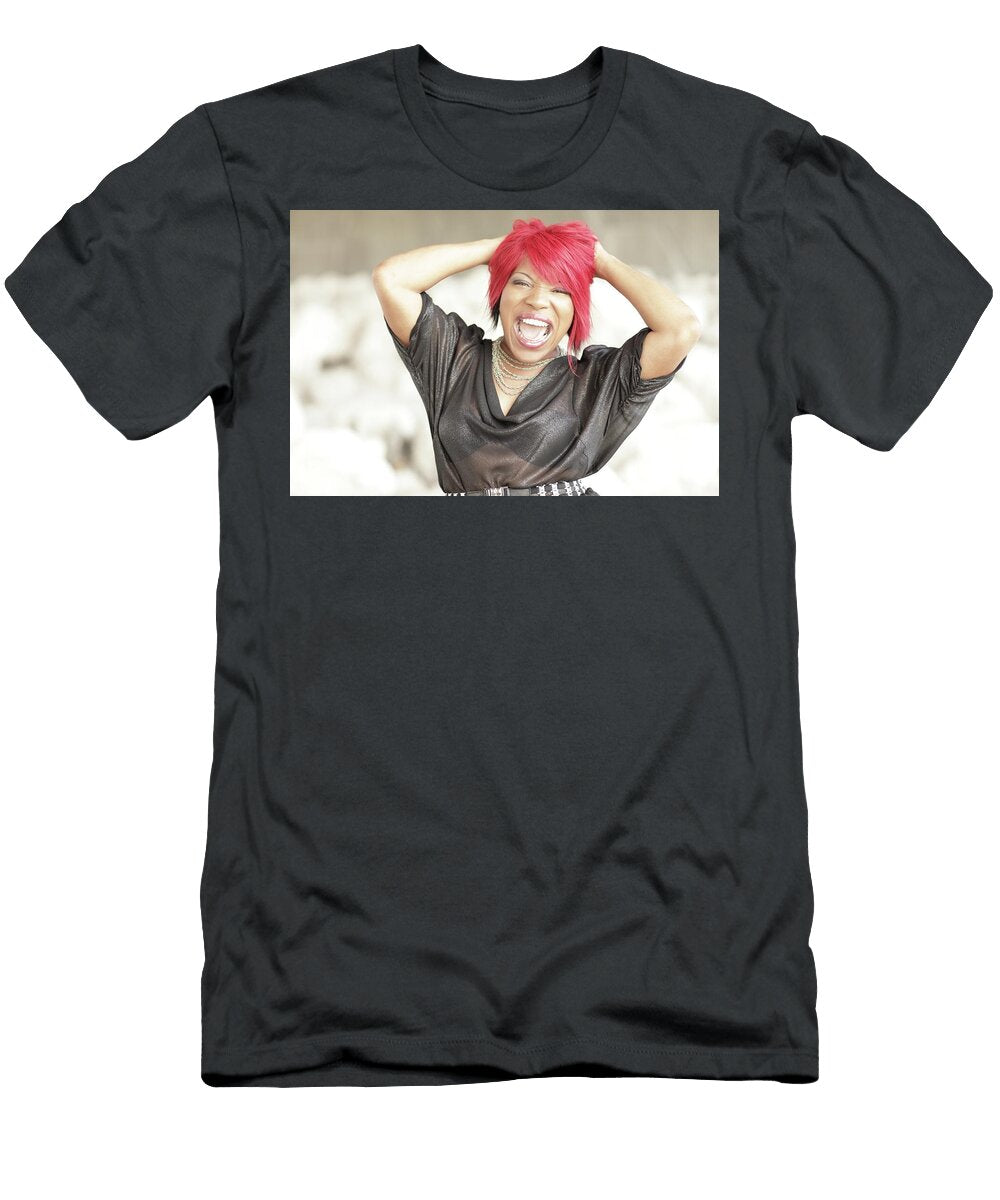 Beautiful Woman Smiling Screaming Print Photo Felix Mizioznikov T-Shirt