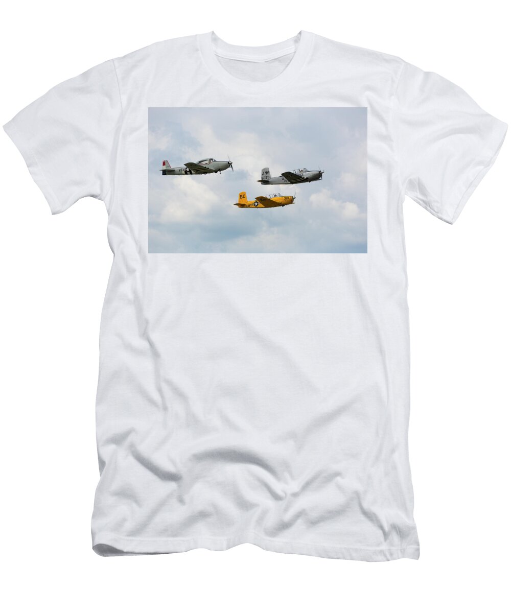 Beechcraft T 34 Mentor a Navy Air Force and Ryan Navion Trainer Bruce Beck T-Shirt