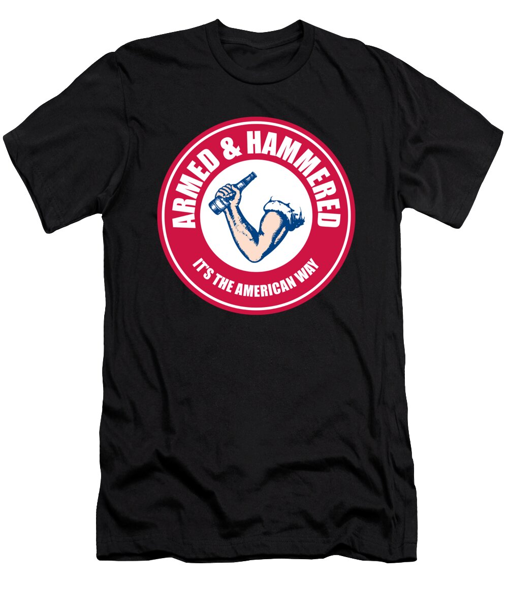 Beer and Guns Armed and Hammered Jacob Zelazny T-Shirt