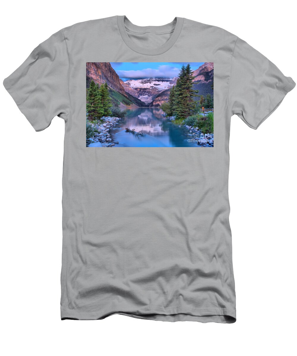 Before the Sun At Lake Louise Adam Jewell T-Shirt