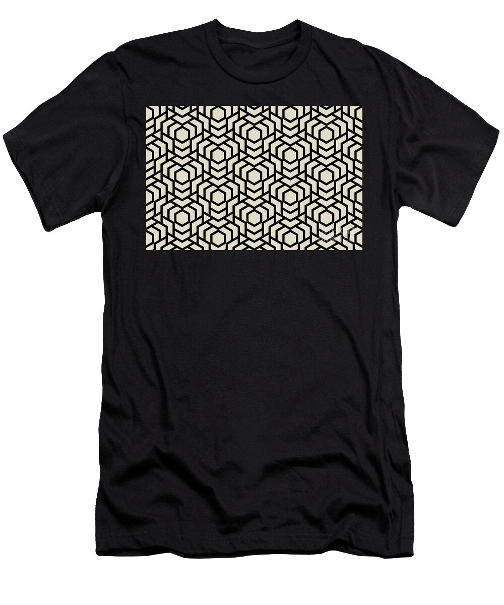 Beige and Black Tessellation Line Pattern 38 Petite Pattern Minimal Graphic Designs T-Shirt