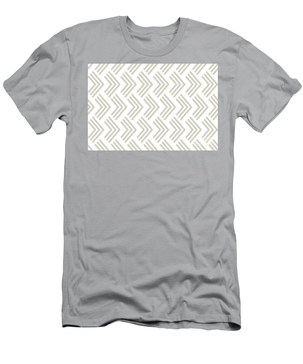 Beige and White Chevron Rhombus Arrow Pattern Pairs De 2022 Trending Color Bay Salt Det642 Petite Pattern Minimal Graphic Designs T-Shirt
