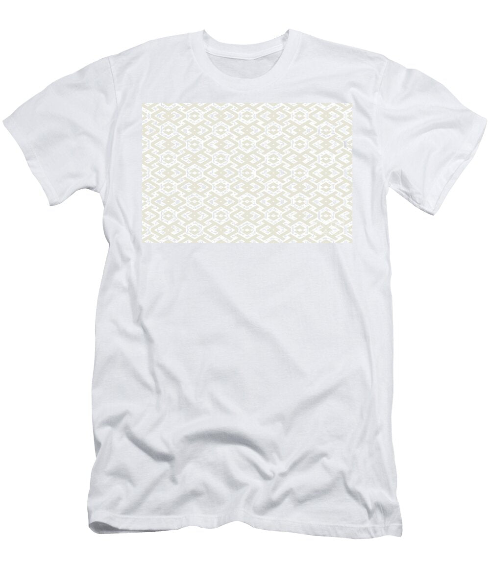 Beige and White Geometric Shape Pattern Pairs De 2022 Popular Color Crisp Muslin De6212 Petite Pattern Minimal Graphic Designs T-Shirt