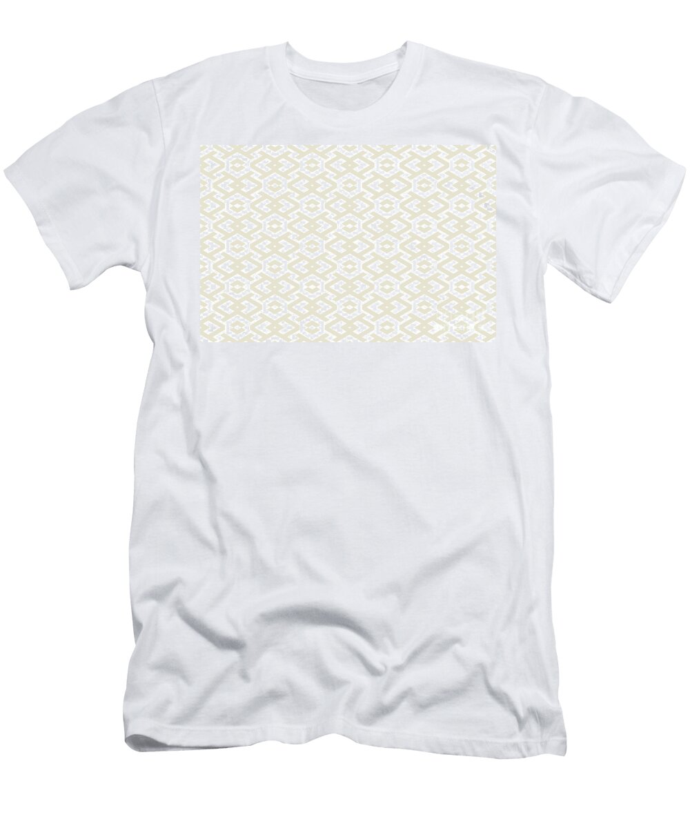 Beige and White Geometric Shape Pattern Petite Pattern Minimal Graphic Designs T-Shirt