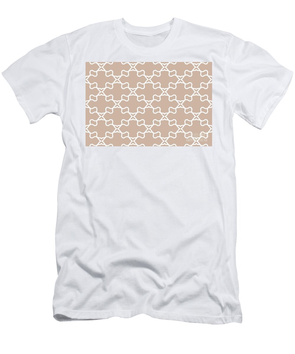 Beige and White Ornamental Shape Pattern 3 Petite Pattern Minimal Graphic Designs T-Shirt