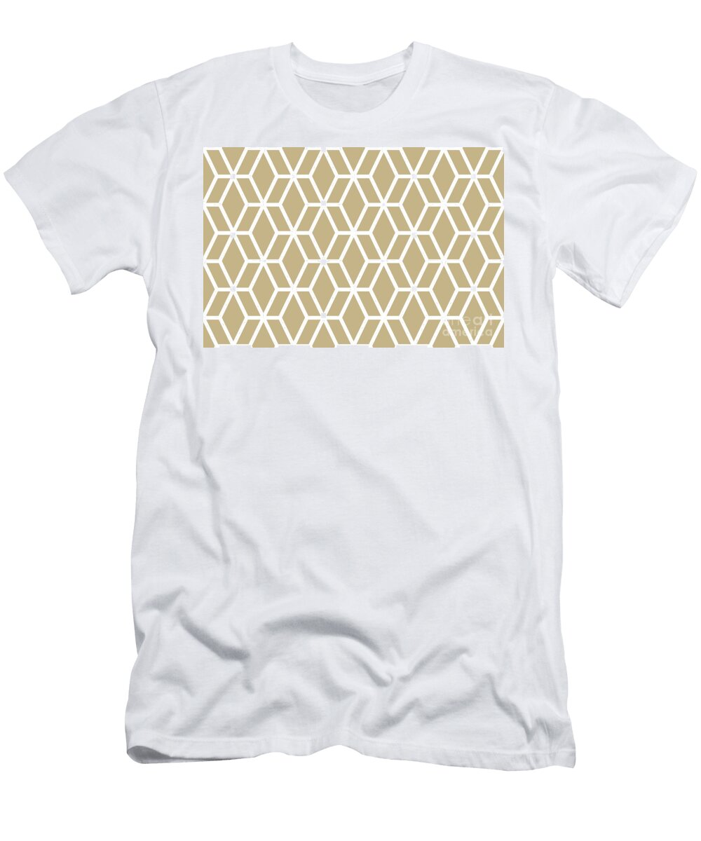 Beige and White Tessellation Line Pattern 16 Petite Pattern Minimal Graphic Designs T-Shirt