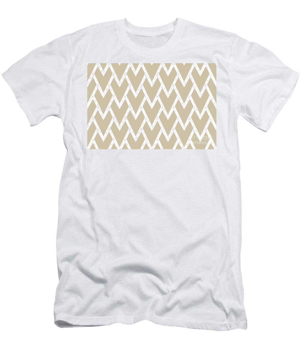 Beige and White Tessellation Line Pattern 17 Petite Pattern Minimal Graphic Designs T-Shirt